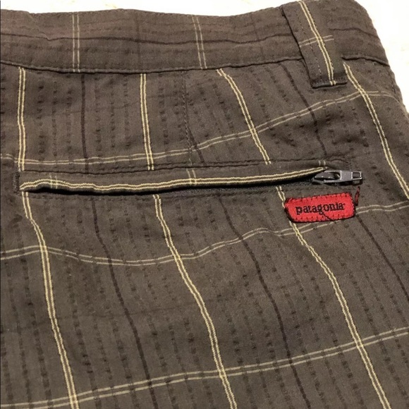 Patagonia Men’s Organic Shorts - Brown Check Sz 32 - Picture 3 of 9